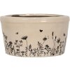 Clayre & Eef 6CEFAF0002M Ghiveci de flori pentru interior Bej, negru Ø 16x9 cm