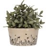 Clayre & Eef 6CEFAF0002M Ghiveci de flori pentru interior Bej, negru Ø 16x9 cm