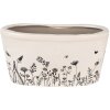 Clayre & Eef 6CEFAF0003L Ghiveci de flori pentru interior Bej, negru 27x13x14 cm