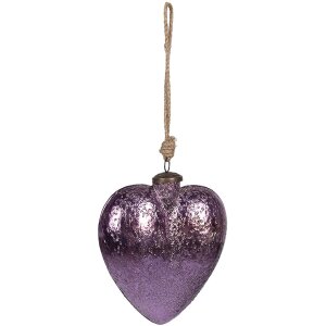 Clayre & Eef 6GL4322 Glob de Crăciun violet 10x3x9 cm