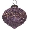 Clayre & Eef 6GL4324 Glob de Crăciun din sticlă violet Ø 8x8 cm