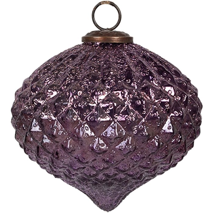 Clayre & Eef 6GL4325 Glob de Crăciun violet Ø 13x11 cm