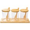 Clayre & Eef Cutie de depozitare cu capac transparent (set de 3) Ø 8x10 cm - 29x9x12 cm