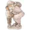 Clayre & Eef 6PR3932 Decorațiune de Crăciun Statuie Moș Crăciun Roz 13x11x18 cm