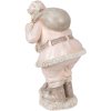 Clayre & Eef 6PR3932 Decorațiune de Crăciun Statuie Moș Crăciun Roz 13x11x18 cm