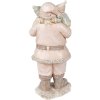 Clayre & Eef 6PR3933 Decorațiune de Crăciun Statuie Moș Crăciun Roz 10x8x21 cm