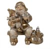 Clayre & Eef Decorațiuni de Crăciun Statuie Moș Crăciun Culoare aurie 15x11x17 cm