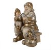 Clayre & Eef Decorațiuni de Crăciun Statuie Moș Crăciun Culoare aurie 15x11x17 cm