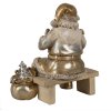 Clayre & Eef Decorațiuni de Crăciun Statuie Moș Crăciun Culoare aurie 15x11x17 cm