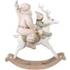 Clayre & Eef 6PR3939 Decorațiune de Crăciun Statuie Moș Crăciun Roz 21x8x23 cm