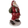 Clayre & Eef 6PR3946 Decorațiune de Crăciun Statuie Moș Crăciun Roșu 16x14x26 cm