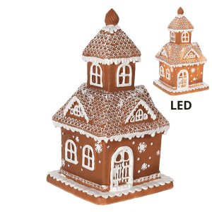 Clayre & Eef 6PR3983 Casă decorativă cu LED maro...