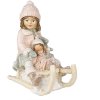 Clayre & Eef 6PR4911 Decorațiune de Crăciun Statuie copil roz 10x6x11 cm