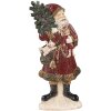 Clayre & Eef 6PR4925 Decorațiune de Crăciun Statuie Moș Crăciun Roșu 9x4x23 cm