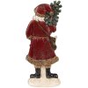 Clayre & Eef 6PR4925 Decorațiune de Crăciun Statuie Moș Crăciun Roșu 9x4x23 cm