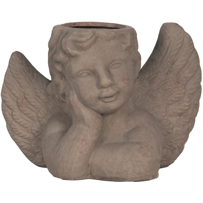 Clayre & Eef 6TE0401S Ghiveci de flori pentru interior Angel Grey 23x13x17 cm