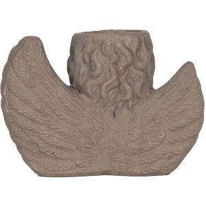 Clayre & Eef 6TE0401S Ghiveci de flori pentru interior Angel Grey 23x13x17 cm