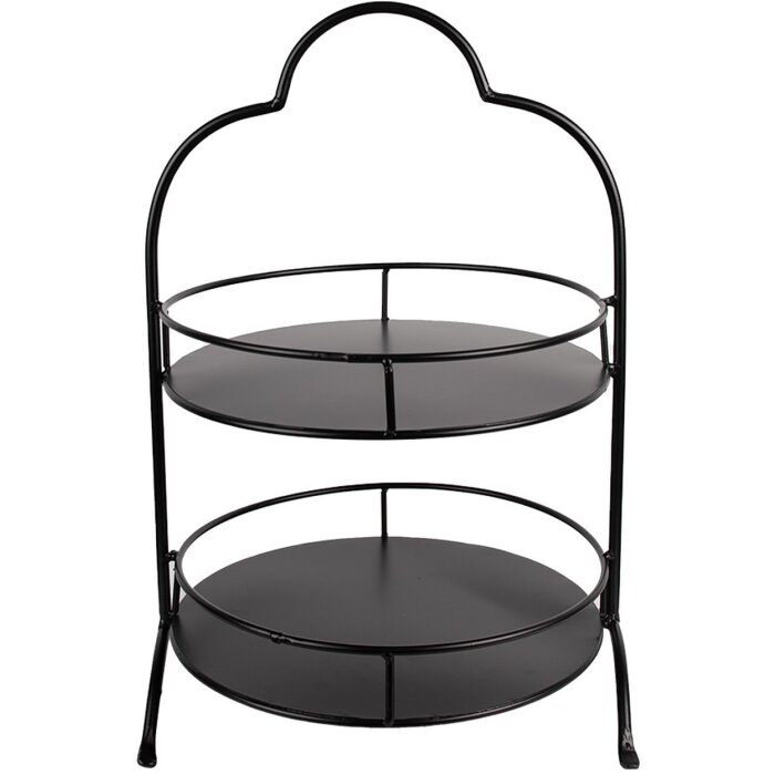 Clayre & Eef 6Y5243 etagere cu 2 niveluri negru Ø 30x45 cm