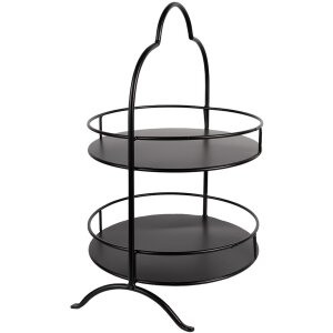 Clayre & Eef 6Y5243 etagere cu 2 niveluri negru Ø 30x45 cm