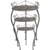 Clayre & Eef Masă de plantare Set de 3 Decor pentru inimă Stil rustic Fier gri