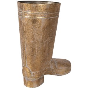 Clayre & Eef 6Y5464 Ghiveci de flori în formă de cizmă de culoare aurie 30x15x37 cm