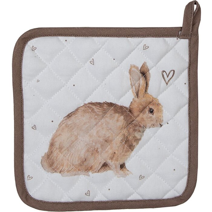 Clayre & Eef BSLC45K Potholder copil bej maro 16x16 cm