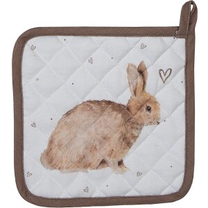 Clayre & Eef BSLC45K Potholder copil bej maro 16x16 cm