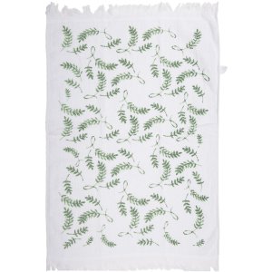 Clayre & Eef CT027 Prosop pentru oaspeți alb verde 40x66 cm