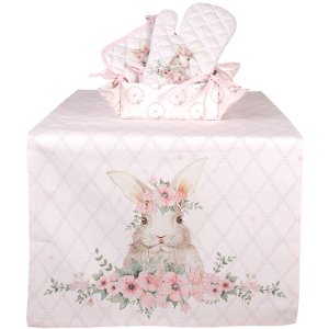 Clayre & Eef FEB44K Mănușă de cuptor pentru copii Roz 12x21 cm Bumbac Bunny