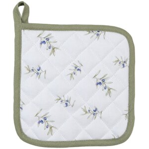 Clayre & Eef OLF45 Potholder bej verde 20x20 cm