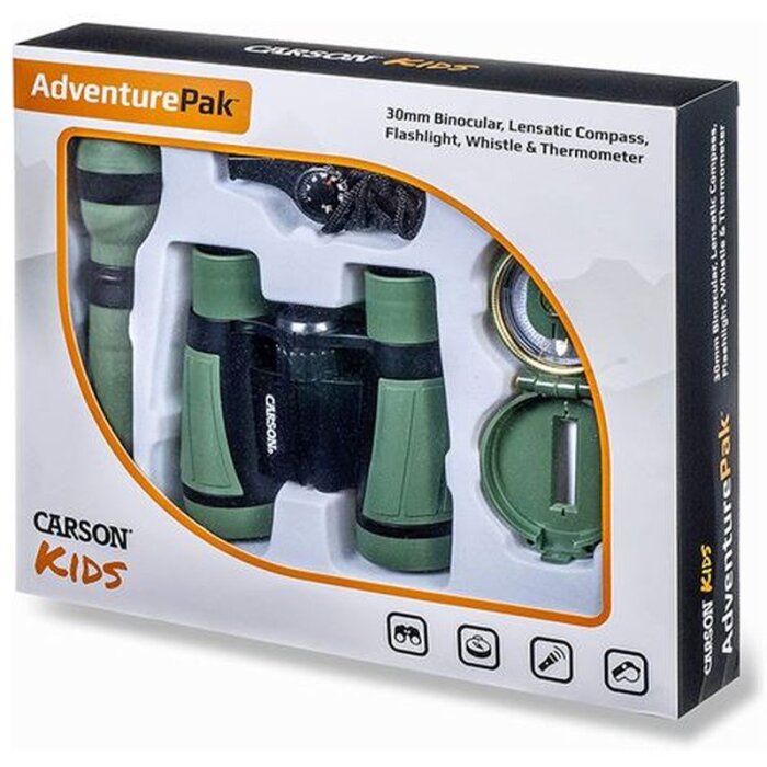 Carson Kids Outdoor AdventurePack cu binoclu, lupă, busolă etc.