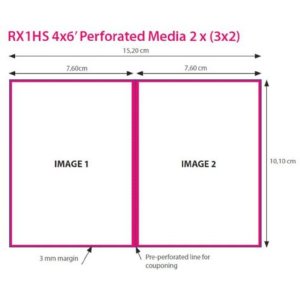 Hârtie DNP DSRX1HS-4X6P 2 role 700 buc. 10x15 perforată pentru DS-RX1HS