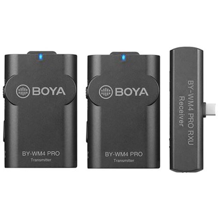 BOYA BY-WM4 Pro-K6 Dual Lavalier Microfon fără fir pentru Android 2,4 GHz USB-C