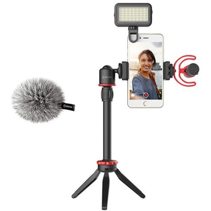 Boya BY-VG350 Set video universal pentru smartphone, incl. microfon și lampă LED