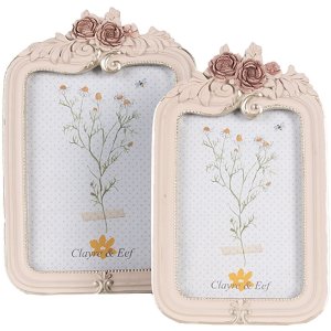 Clayre & Eef 2F1053 Rama foto 14x2x22 cm / 10x15 cm Roz