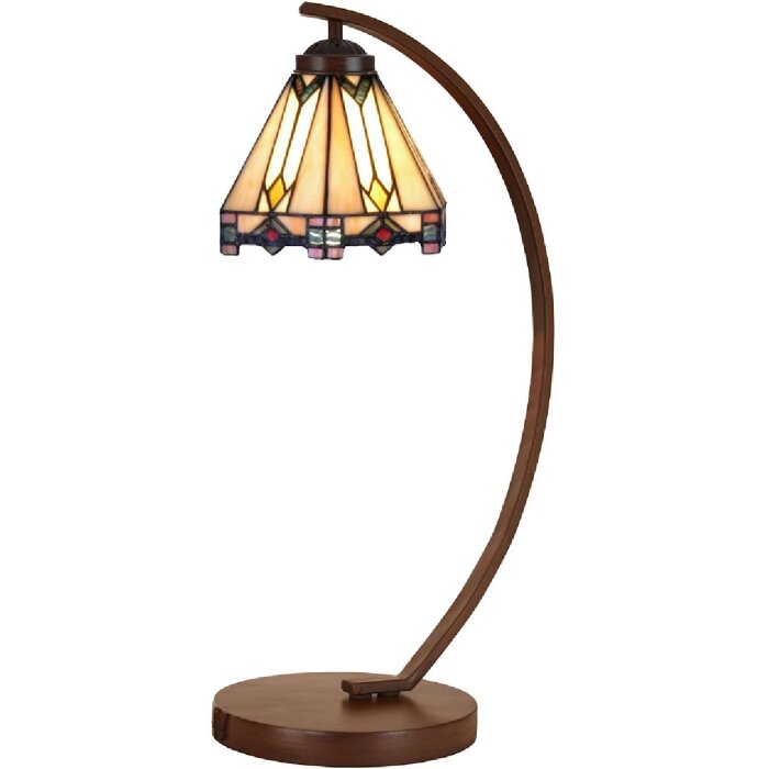 LumiLamp 5LL-6354 Lampă de masă Tiffany Ø 20x57 cm E27/max 1x60W Bej