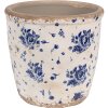 Clayre & Eef 6CE1658M Decorațiune Ghiveci de flori Ø 15x14 cm Bej Albastru