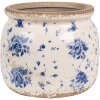 Clayre & Eef 6CE1659M Decorațiune Ghiveci de flori Ø 16x13 cm Bej Albastru