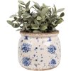 Clayre & Eef 6CE1659M Decorațiune Ghiveci de flori Ø 16x13 cm Bej Albastru