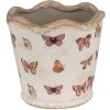 Clayre & Eef 6CE1664S Decorațiune Ghiveci de flori Ø 13x12 cm Bej Roz