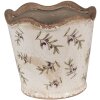 Clayre & Eef 6CE1672S Decorațiune Ghiveci de flori Ø 13x12 cm Bej Albastru