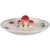 Clayre & Eef 6CE1701 Bol de servit alb roșu Ø 21x6 cm Ciuperci Flori Casa de țară