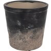 Clayre & Eef 6CE1719L Decorațiune Ghiveci de flori Ø 17x16 cm Negru Maro