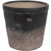 Clayre & Eef 6CE1719M Ghiveci de flori negru maro Ø 15x14 cm Decorațiune