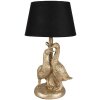 Clayre & Eef 6LMC0080 Lampă de masă Geese Gold Coloured Black Ø 20x37 cm E27