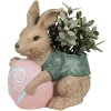 Clayre & Eef 6PR4050 Ghiveci de flori Rabbit Brown Green 27x16x30 cm