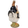 Clayre & Eef 6PR5039 Figurină decorativă găină cu iepure 20x16x35 cm maro alb negru