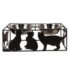 Clayre & Eef 6Y5432 Bol de hrănire pentru animale negru 38x20x14cm 2x500ml