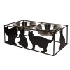 Clayre & Eef 6Y5432 Bol de hrănire pentru animale negru 38x20x14cm 2x500ml