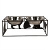 Clayre & Eef 6Y5432 Bol de hrănire pentru animale negru 38x20x14cm 2x500ml